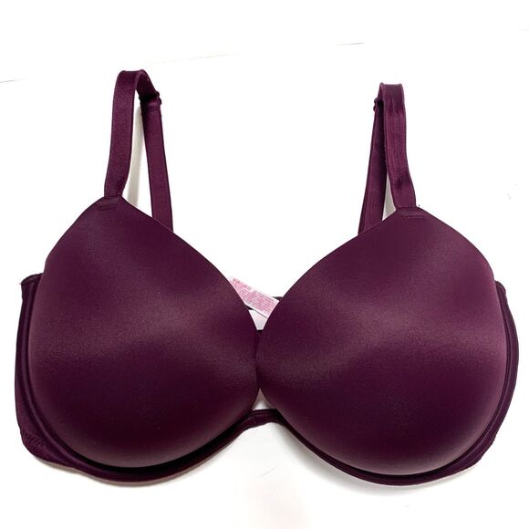 PINK Victoria’s Secret Maroon Wear Everywhere Super Push Up Bra Size 36DD - Picture 1 of 12